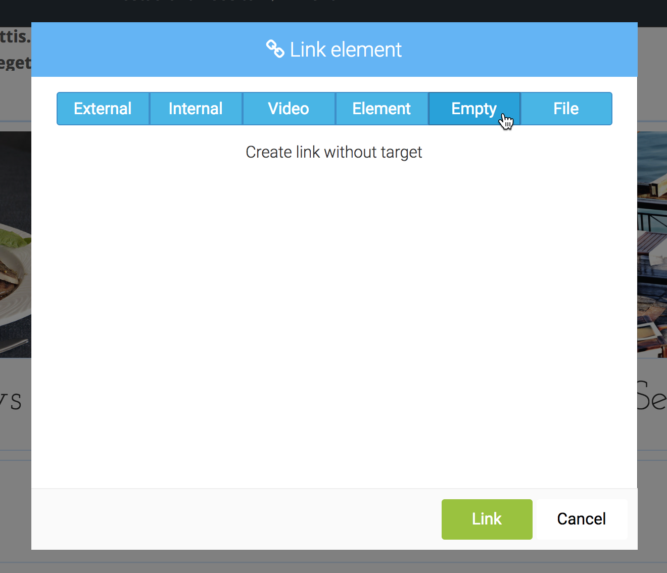 LiquidBlox editor - empty link