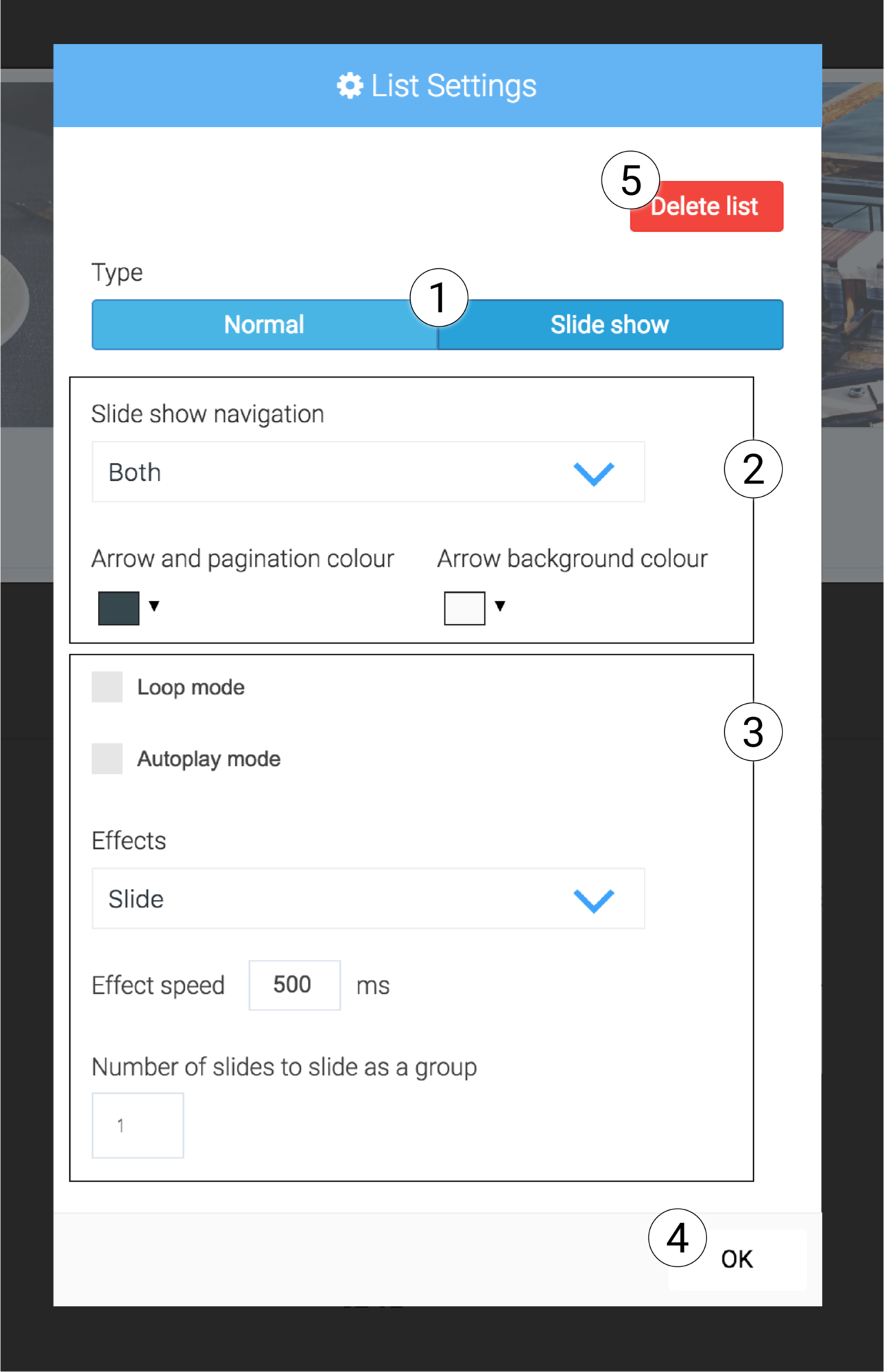 LiquidBlox editor - slider settings