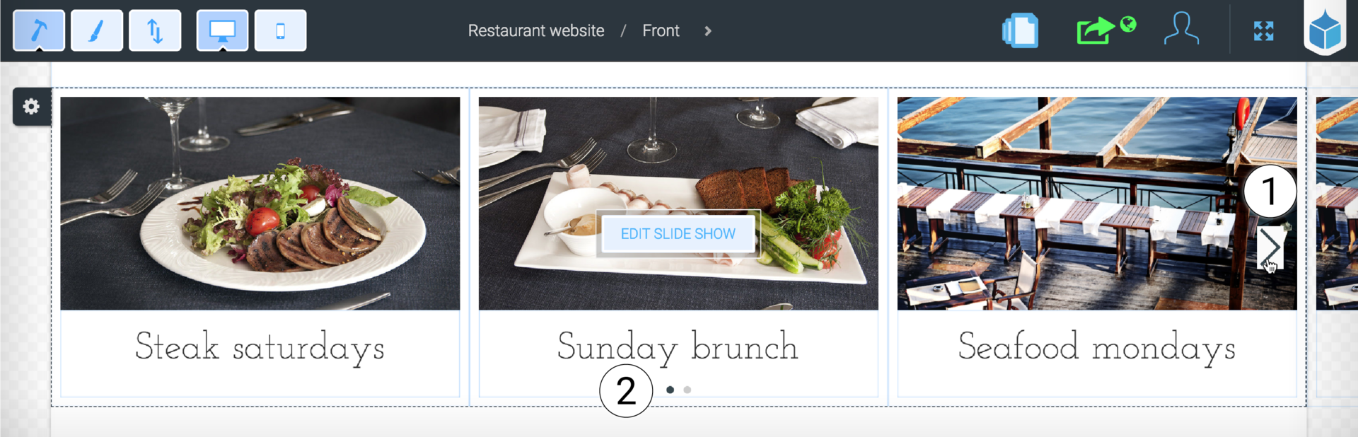 LiquidBlox editor - editing slider items