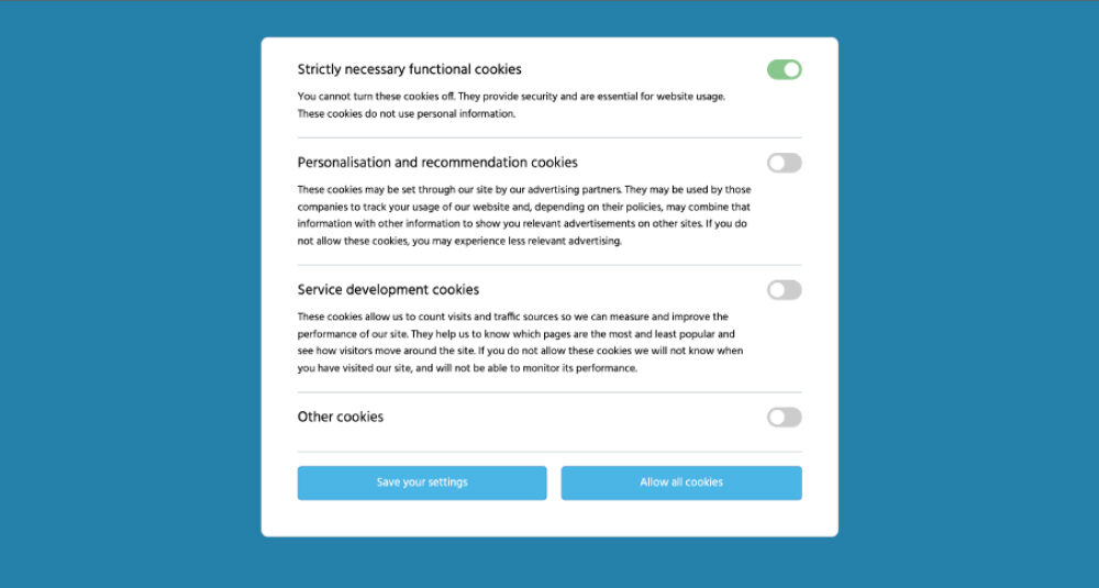 LiquidBlox cookie banner - optional cookies