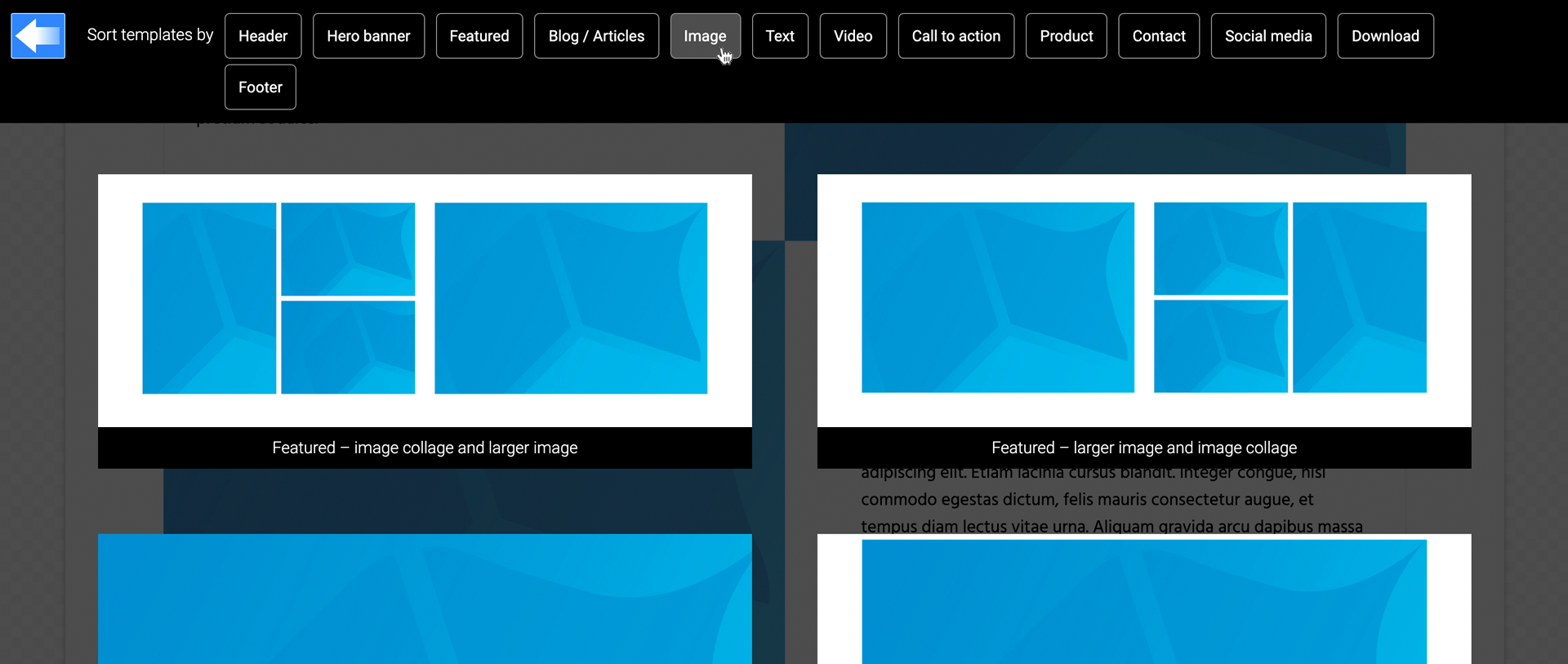 LiquidBlox editor image collage block templates