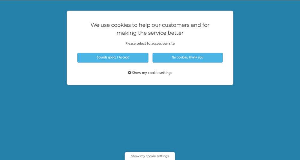 LiquidBlox cookie banner - cookie banner default