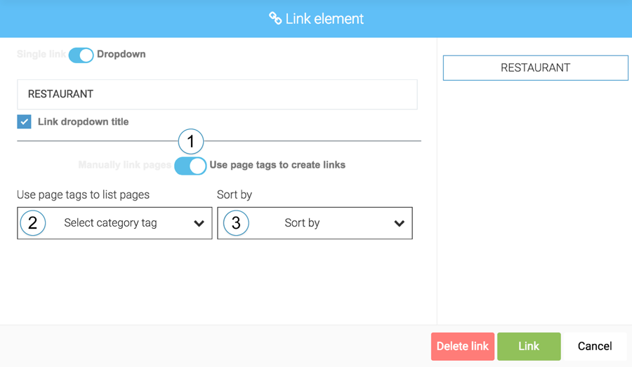 LiquidBlox editor - dropdown menu using tags
