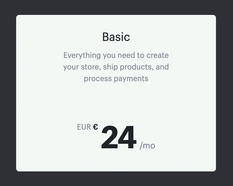 Shopify Basic plan