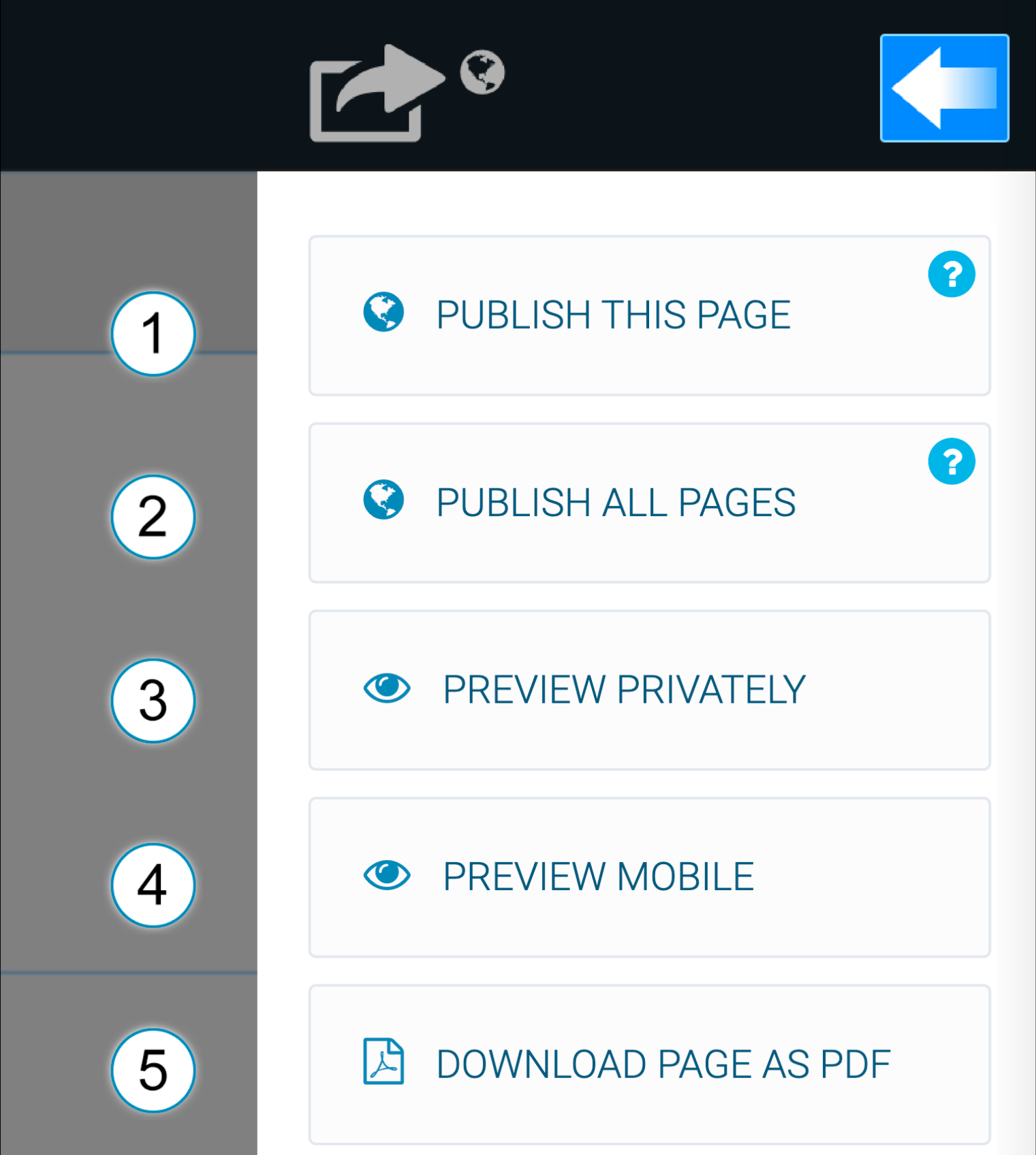 LiquidBlox editor - publish panel