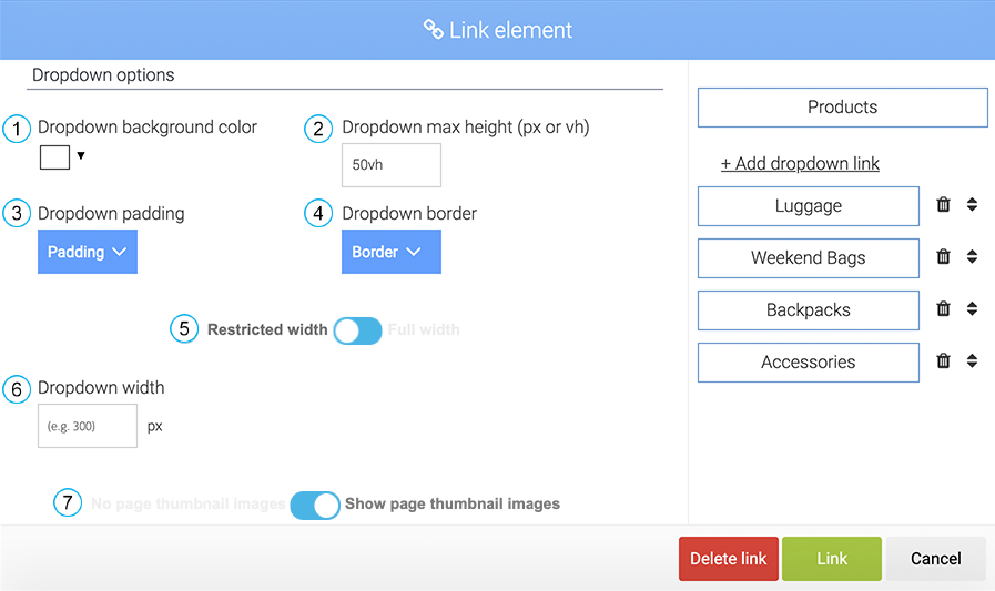 LiquidBlox editor - adjust the mega menu