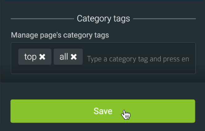 LiquidBlox editor - adding tags to a page