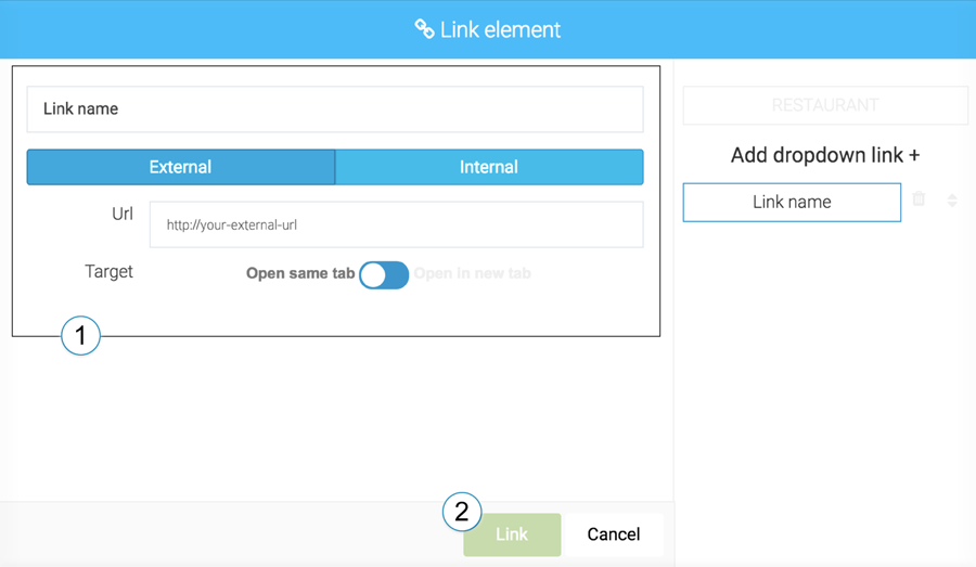 LiquidBlox editor - manual dropdown menu