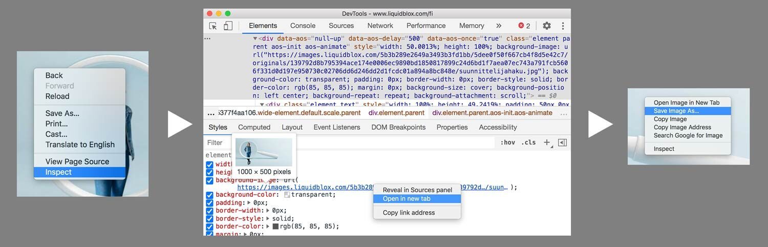 kotisivujen taustakuvan tallennus