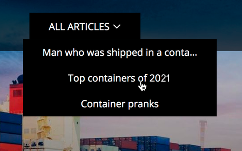 Drop-down menu created using tags