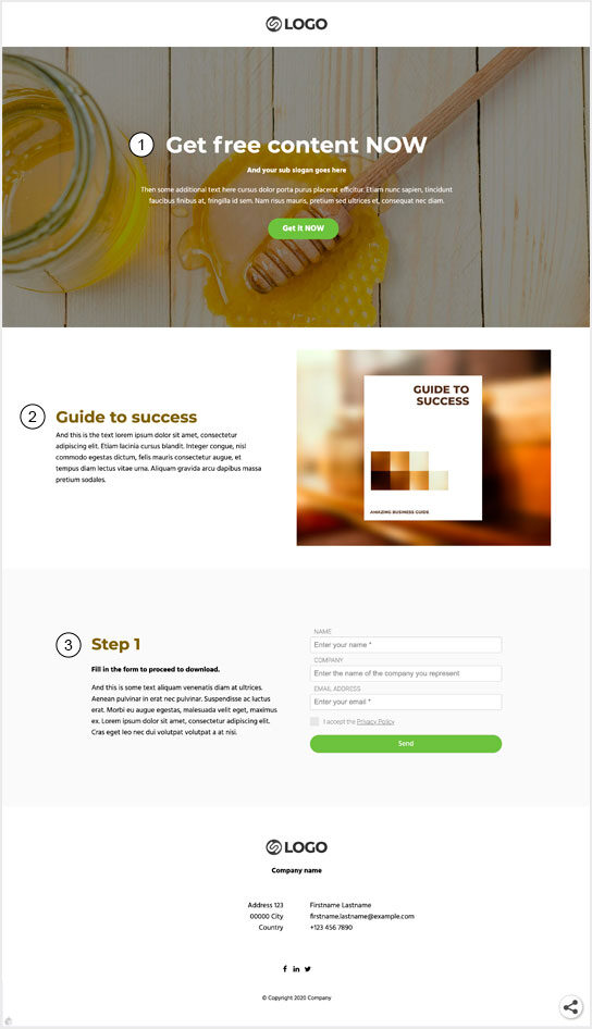 The LiquidBlox landing page consist of three elements