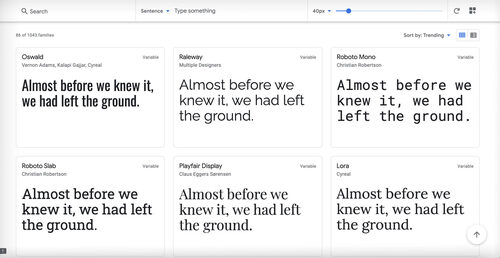 Google Fonts work well in web design