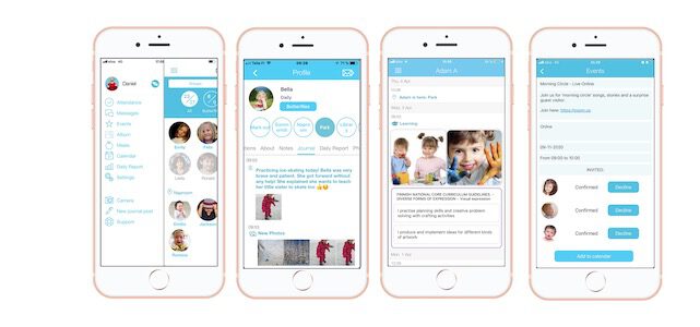 Kindiedays mobile apps for preschool educators and families