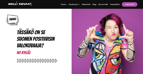 Marjut toteutti uudet kotisivut Nellille.