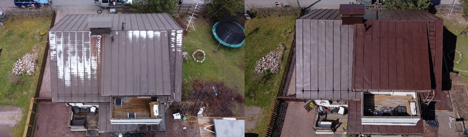 Maalattu peltikatto Hyvinkäällä