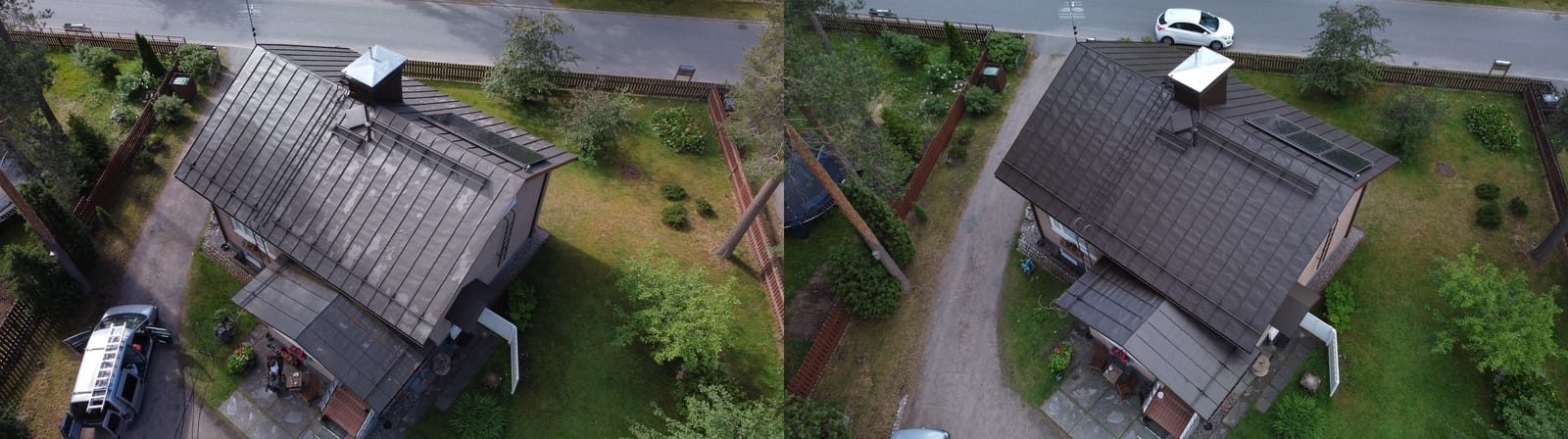 Maalattu peltikatto Hyvinkäällä