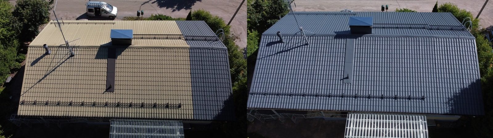 Maalattu peltikatto vantaalla