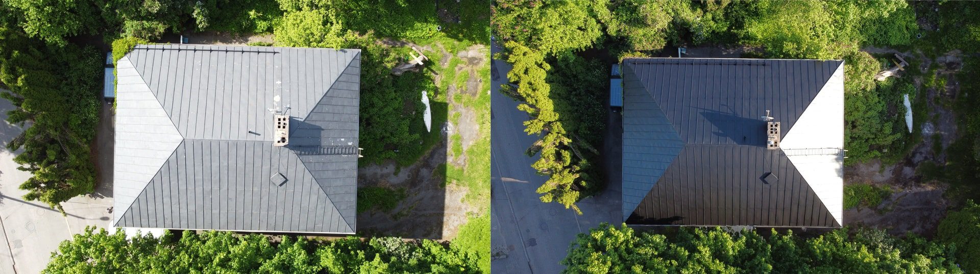 Maalattu peltikatto Riihimäki ennen ja jälkeen kuva