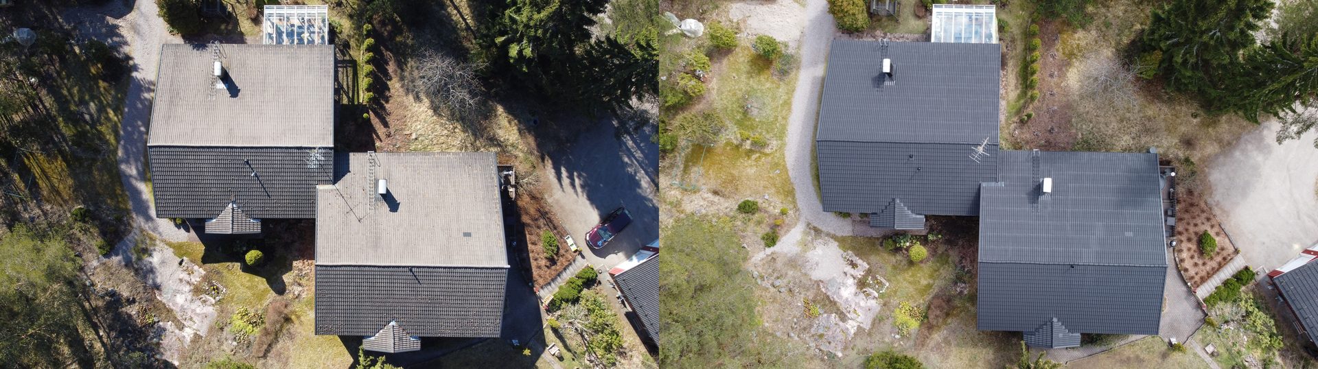 Pinnoitettu paritalon katto Hyvinkäällä