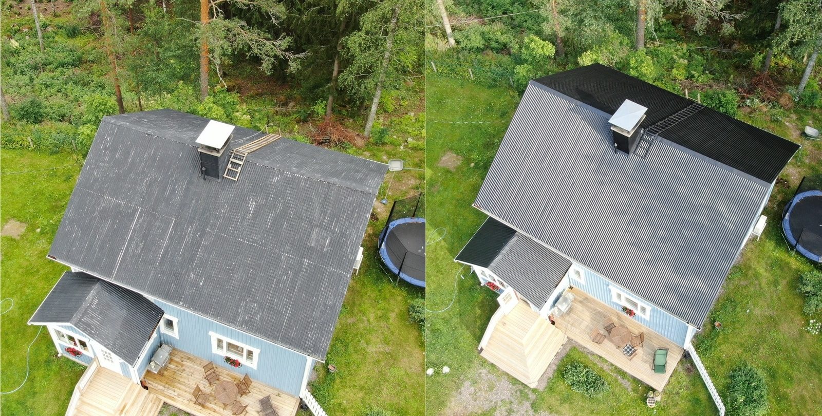 Maalattu peltikatto Hausjärvi