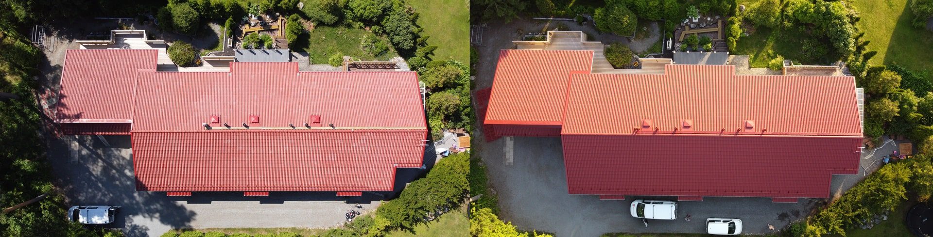 Maalattu tiilikatto järvenpäässä ennen ja jälkeen kuva