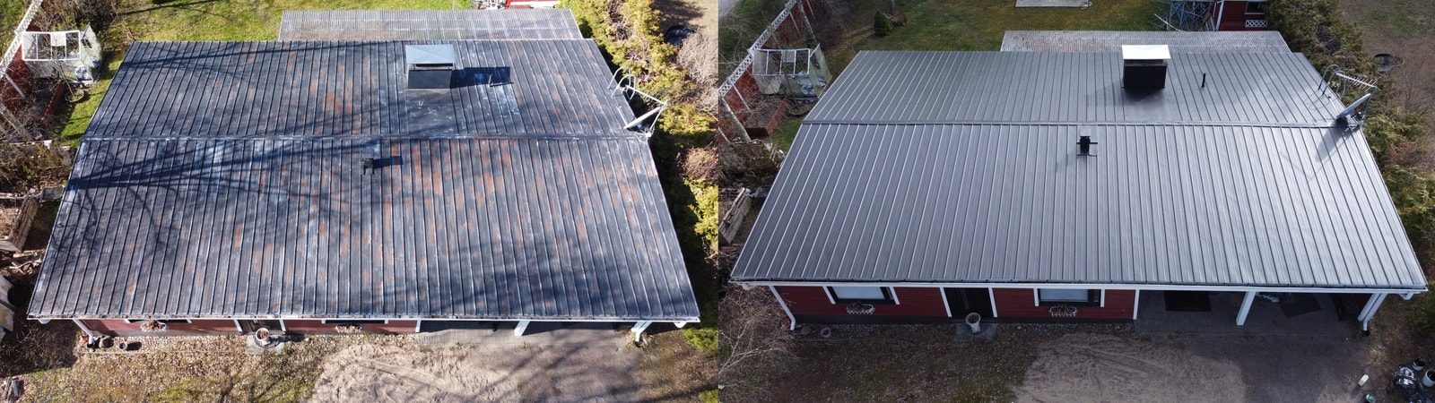 Maalattu peltikatto Nurmijärvellä