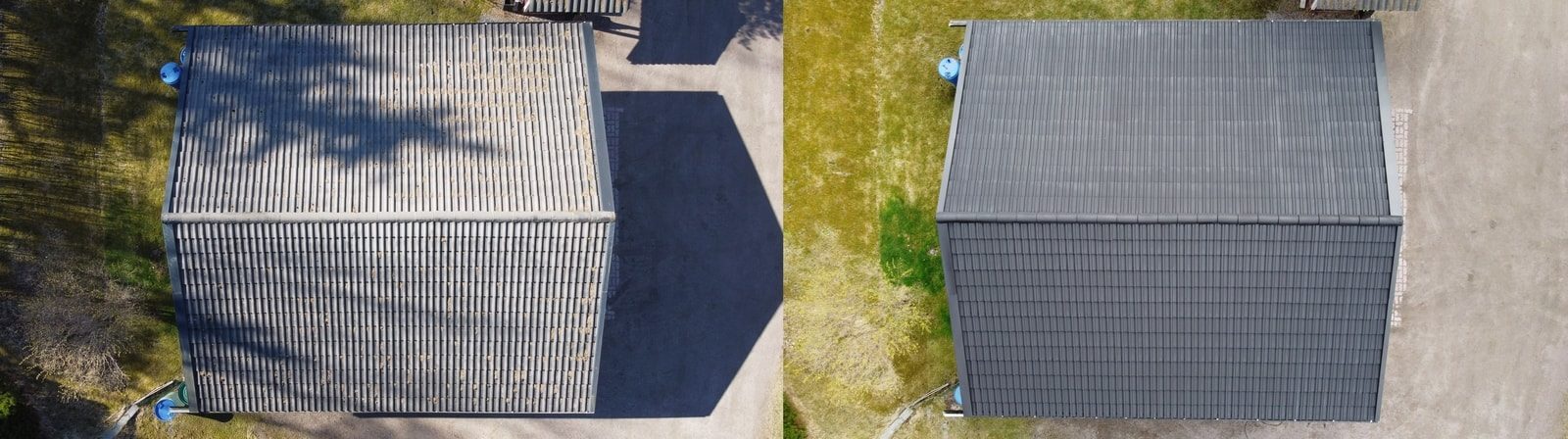 Pinnoitettu autotallin tiilikatto