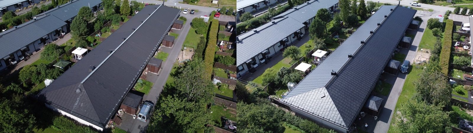 Maalattu rivitalon katto vantaalla