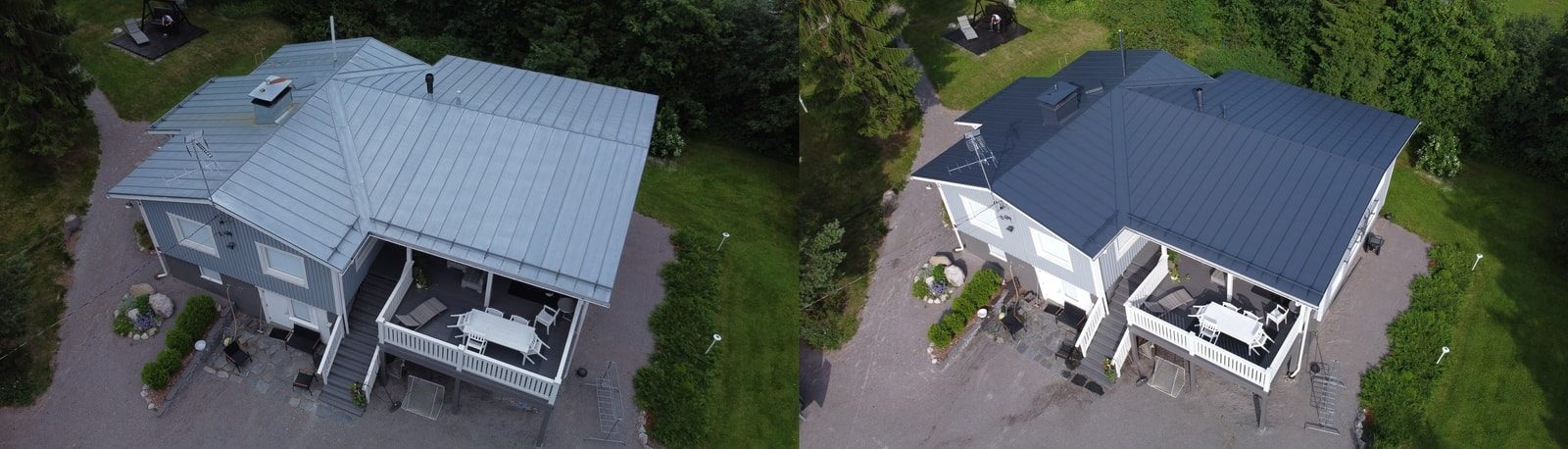 Maalattu peltikatto Porvoossa