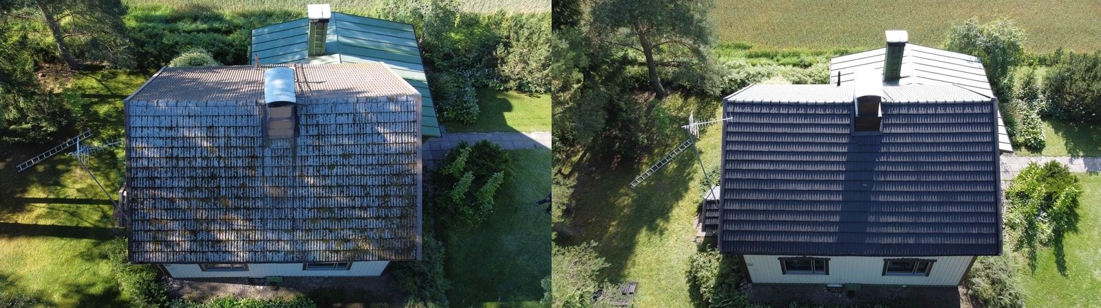 Pinnoitettu tiilikatto hausjävellä