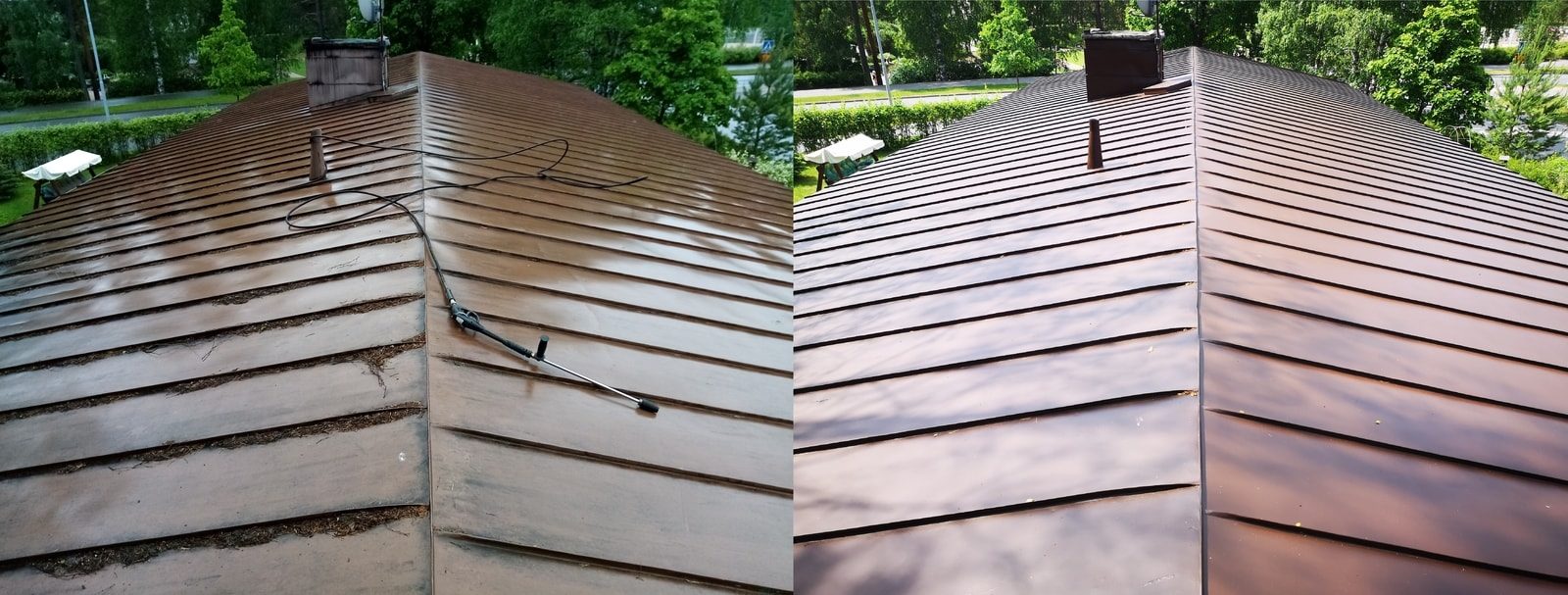 Maalattu peltikatto Hyvinkäällä