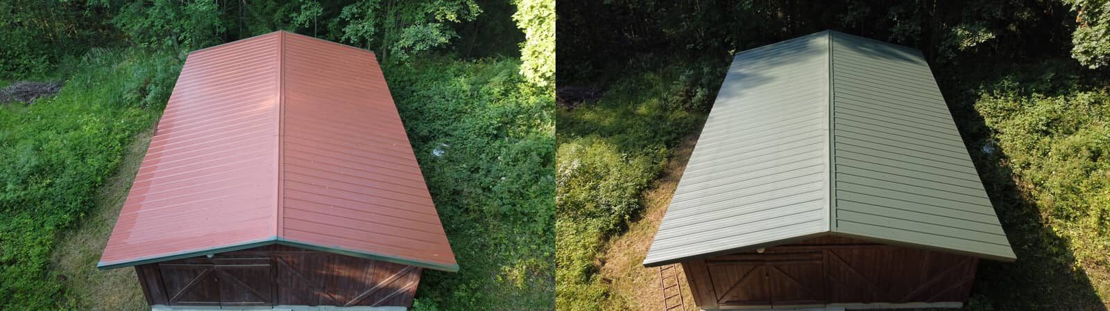 Maalattu peltikatto Riihimäellä