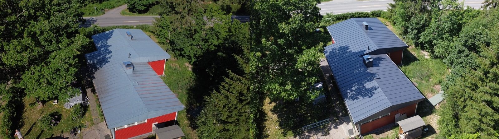 Maalattu peltikatto Hyvinkäällä