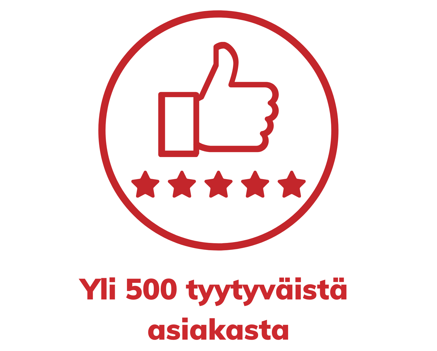 yli 500 tyytyväistä asiakasta Vihdissä