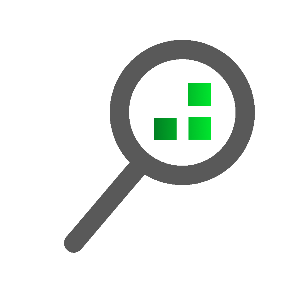 Vihreä ja harmaa sävyinen tyylitelty suurennuslasi, joka symbolisoi web-analytiikkaa ja verkkoliikenteen seurantaa.