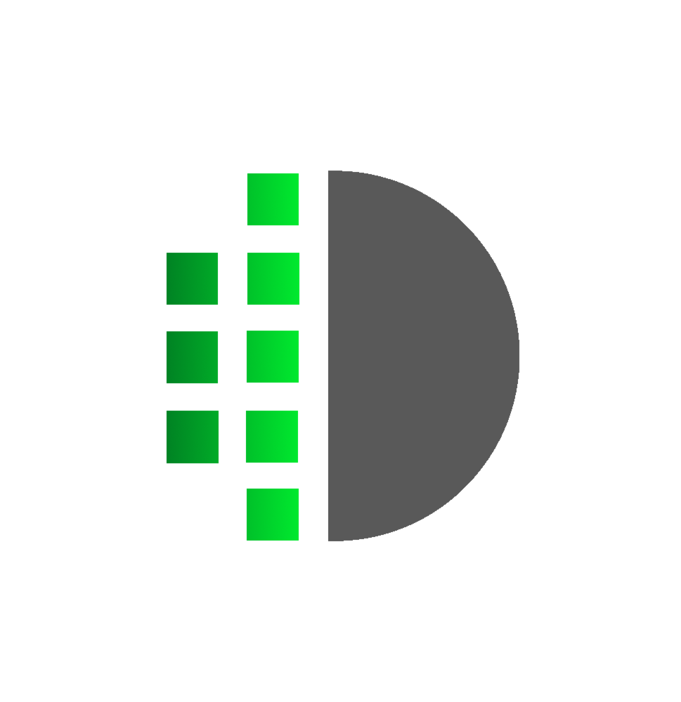 Vihreä ja harmaa sävyinen tyylitelty pallo, joka symbolisoi konversio- ja hakukoneotimointia.