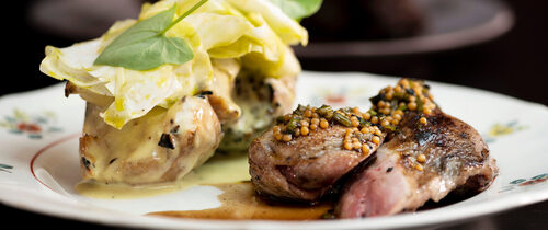 Karhunlaukkavoilla valmistettua viiriäistä ja selleriä | BRASA